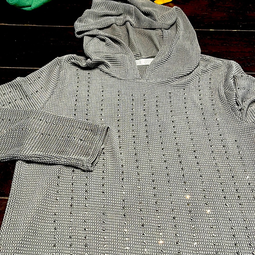 sheer sweater with hood